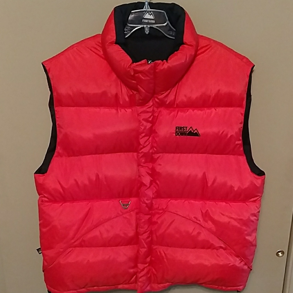 Beautiful Orange & Black reversible down vest